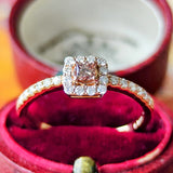 【ピンクダイヤ】FANCY BROWNISH ORANGY PINK 天然ダイヤモンド リング