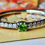 【お値下げ】天然デマントイドガーネット 天然ダイヤモンド リング