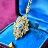 天然パライバトルマリン 天然ダイヤモンド ネックレス