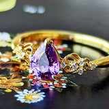 天然パープルサファイア 天然ダイヤモンド リング