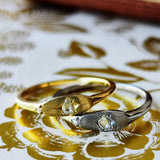 【ローズカット】天然ダイヤモンド 18金リング