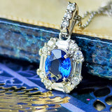 天然サファイア 天然ダイヤモンド ネックレス