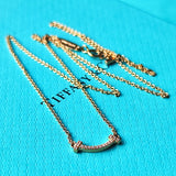 TIFFANY &Co ティファニーTスマイル ミニ ダイヤモンド 18金PG ネックレス