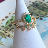 【お値下げ】天然エメラルド 天然ダイヤモンド 18金リング