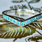 天然パライバトルマリン ハーフエタニティリング プラチナ