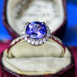 天然タンザナイト 天然ダイヤモンド リング