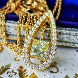 天然ダイヤモンド プリンセスカット ネックレス