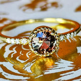 天然アンダリュサイト 天然ダイヤモンド リング