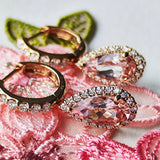 天然モルガナイト 天然ダイヤモンド ピアス