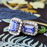 天然タンザナイト 天然ダイヤモンド ピアス