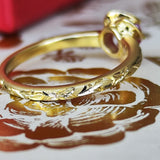 【復刻 捻り梅】天然ルビー お花の彫り 18金リング