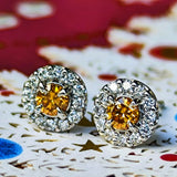 天然イエローダイヤモンド ビビットカラー プラチナピアス