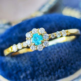 天然パライバトルマリン 天然ダイヤモンド リング