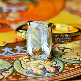 天然アンデシンラブラドライト 天然ダイヤモンド リング