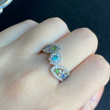 【お値下げ】天然パライバトルマリン デマントイドガーネット アウイナイト アクアマリン ベニトアイト ダイヤモンド リング