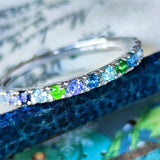 天然石 マルチカラーリング プラチナ