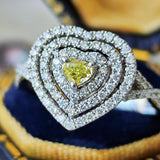 【お値下げ】カラーダイヤ FANCY INTENSE YELLOW VS2 プラチナリング