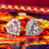 【お値下げ】天然モルガナイト ハートシェイプ 天然ダイヤモンド ピアス