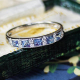 天然アレキサンドライト プリンセスカット 天然ダイヤモンド リング