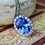 天然タンザナイト 天然ダイヤモンド ネックレス