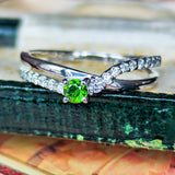 天然デマントイドガーネット 天然ダイヤモンド リング