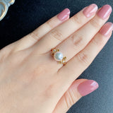 MIKIMOTO ミキモト あこや真珠 天然ダイヤモンドリング