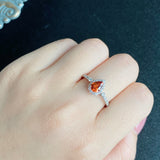 【お値下げ】マンダリンガーネット 天然スペサルティンガーネット 天然ダイヤモンド リング