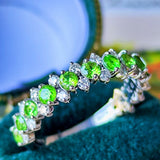 天然デマントイドガーネット 天然ダイヤモンド プラチナリング