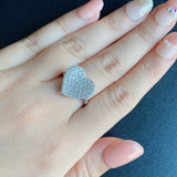 【全石 ハート&キューピッド】天然ダイヤモンド 0.88ct リング