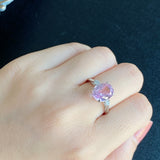 天然クンツァイト 天然ダイヤモンド リング