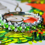 天然デマントイドガーネット 天然ダイヤモンド プラチナリング