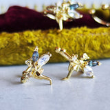 【お値下げ】イヤーカフ 天然アレキサンドライト 天然ロイヤルブルームーンストーン 天然ローズカットダイヤモンド 新品