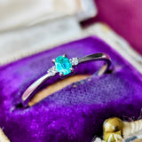 天然パライバトルマリン 天然ダイヤモンド リング