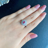 【非加熱 ピジョンブラッド】天然ルビー 天然ダイヤモンド リング