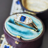 【お値下げ】イギリス アンティーク 合成サファイア リング