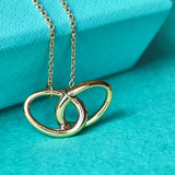 TIFFANY &Co ティファニー ダブルループネックレス 18金YG