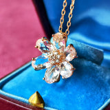 天然モルガナイト 天然ダイヤモンド ネックレス