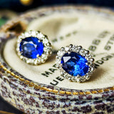 天然サファイア 天然ダイヤモンド 18金WG ピアス