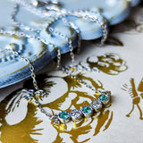 天然パライバトルマリン 天然ダイヤモンド ネックレス