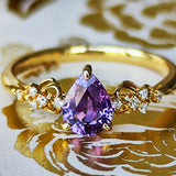 天然パープルサファイア 天然ダイヤモンド リング