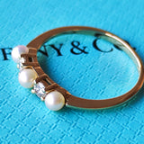 【オールドティファニー】TIFFANY&Co.ティファニー あこやベビーパール ダイヤモンドリング