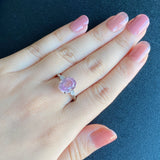 天然クンツァイト 天然ダイヤモンド リング