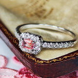 天然パパラチアサファイア 天然ダイヤモンド リング