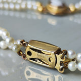 あこやベビーパール 2連ネックレス シェルカメオ