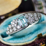 【希少石】天然バナジウムベリル 天然ダイヤモンド リング