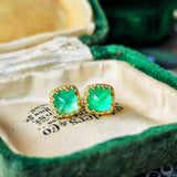 【シュガーローフ】天然エメラルド 18金ピアス ③