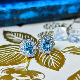 【お値下げ】天然アクアマリン 天然ダイヤモンド ピアス