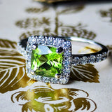 【パキスタン産】天然ペリドット 天然ダイヤモンド リング