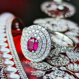 【非加熱 ピジョンブラッド】天然ルビー 天然ダイヤモンド リング