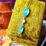 天然パライバトルマリン 天然ピンクダイヤモンド ネックレス